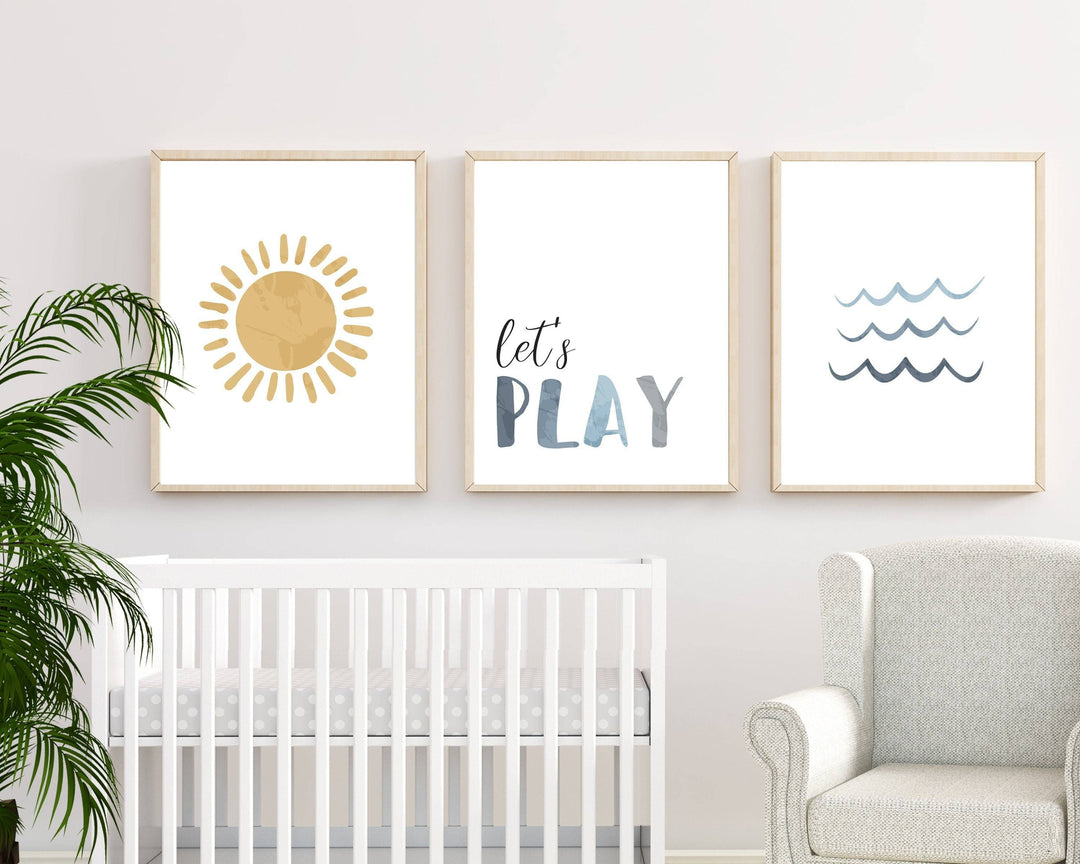 nursery art print baby nursery bedroom decor Beach nursery decor - wave wall art - Sun nursery print - Coastal nursery decor - Minimalist nursery decor - Beach nursery wall art - H2577