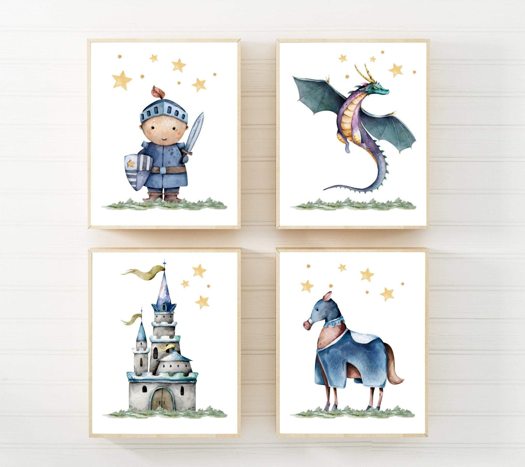 Boys room wall art - Boys room decor - Knight nursery -  Dragon wall art - Knight print - Baby boy nursery - Nursery prints boys - H2448 nursery art print baby nursery bedroom decor