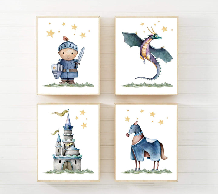 Boys room wall art - Boys room decor - Knight nursery -  Dragon wall art - Knight print - Baby boy nursery - Nursery prints boys - H2448 nursery art print baby nursery bedroom decor