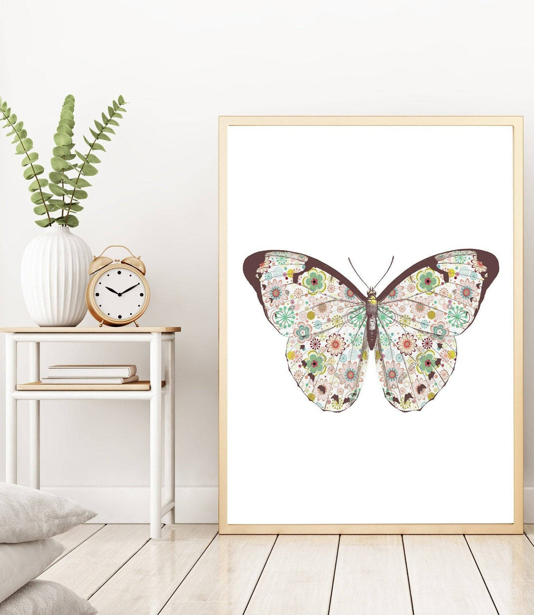 nursery art print baby nursery bedroom decor Butterfly wall art - Butterfly printable - Floral Butterfly - Pink Butterfly print - Girls room print - Butterfly print - Butterfly poster
