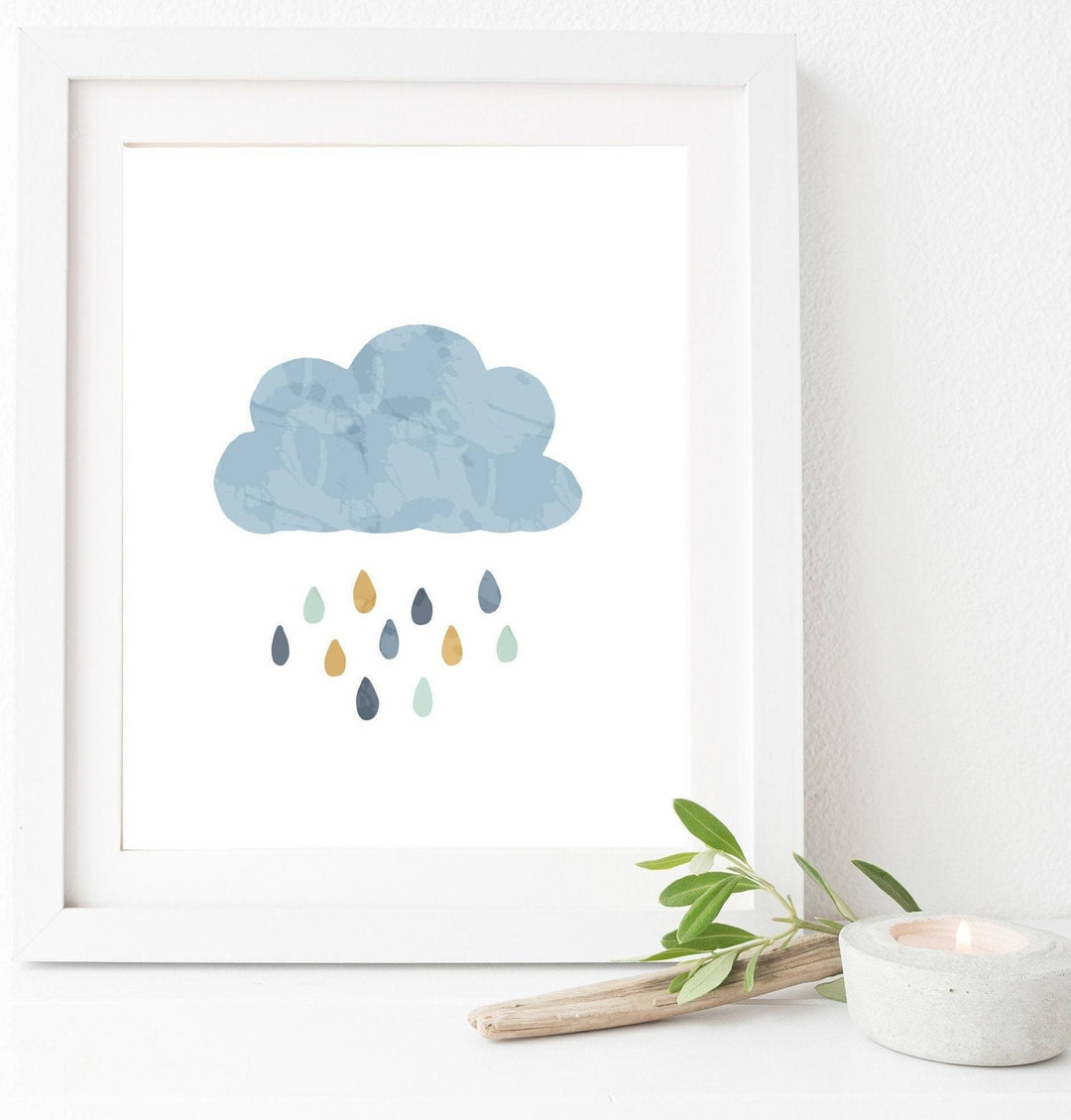 nursery art print baby nursery bedroom decor Cloud wall art - Cloud print - Watercolor nursery print - Cloud nursery art - Cloud nursery decor - Blue printable art - Cloud wall print