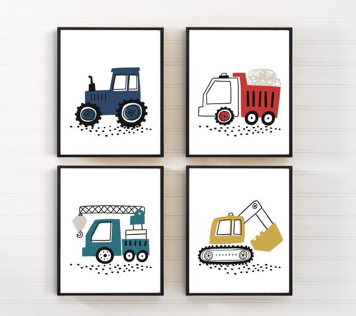 Construction decor boys room - Construction prints - Construction nursery decor - Truck prints - Truck wall art - Baby boy nursery art nursery art print baby nursery bedroom decor