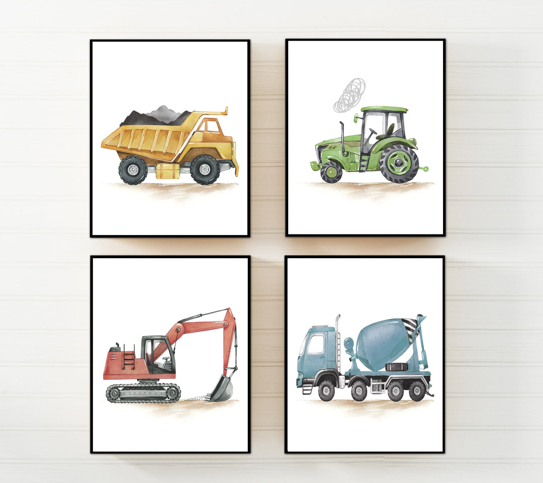 nursery art print baby nursery bedroom decor Construction nursery prints - Construction nursery decor - Truck prints - Boys room wall art - Baby boy nursery art - Truck wall art - H2743