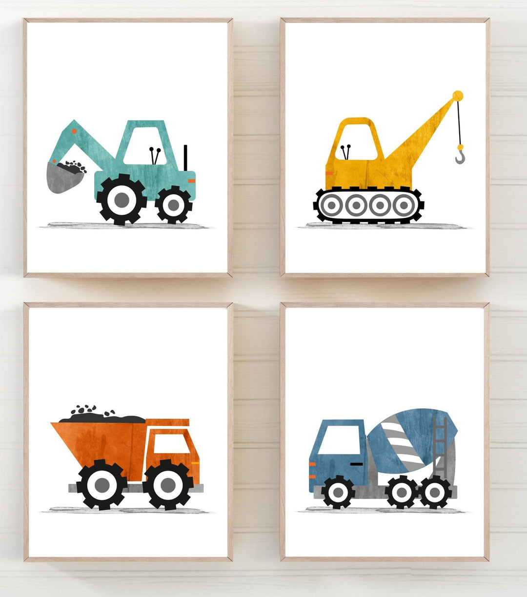 nursery art print baby nursery bedroom decor Construction wall art - Truck prints - Construction nursery decor - Construction truck prints - Boys room wall art - Truck wall art - H2546