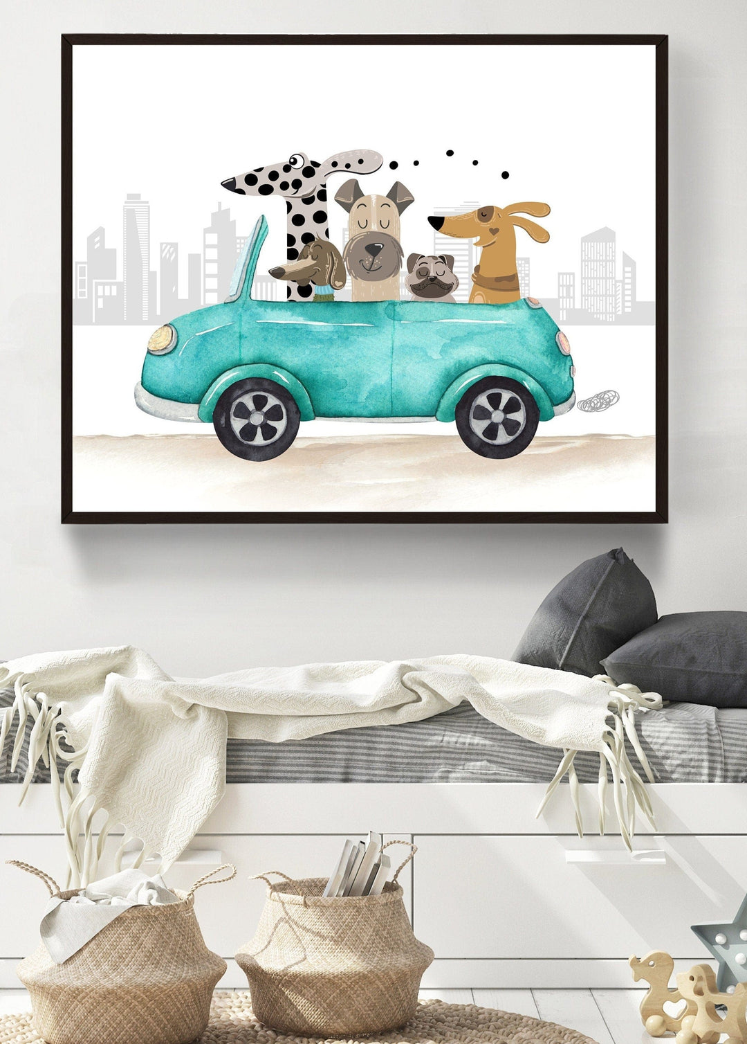 nursery art print baby nursery bedroom decor Dog nursery decor - Puppy print - Boys nursery decor - Printable wall art - Dogs wall art - Dog nursery art - Boys bedroom decor - H2741