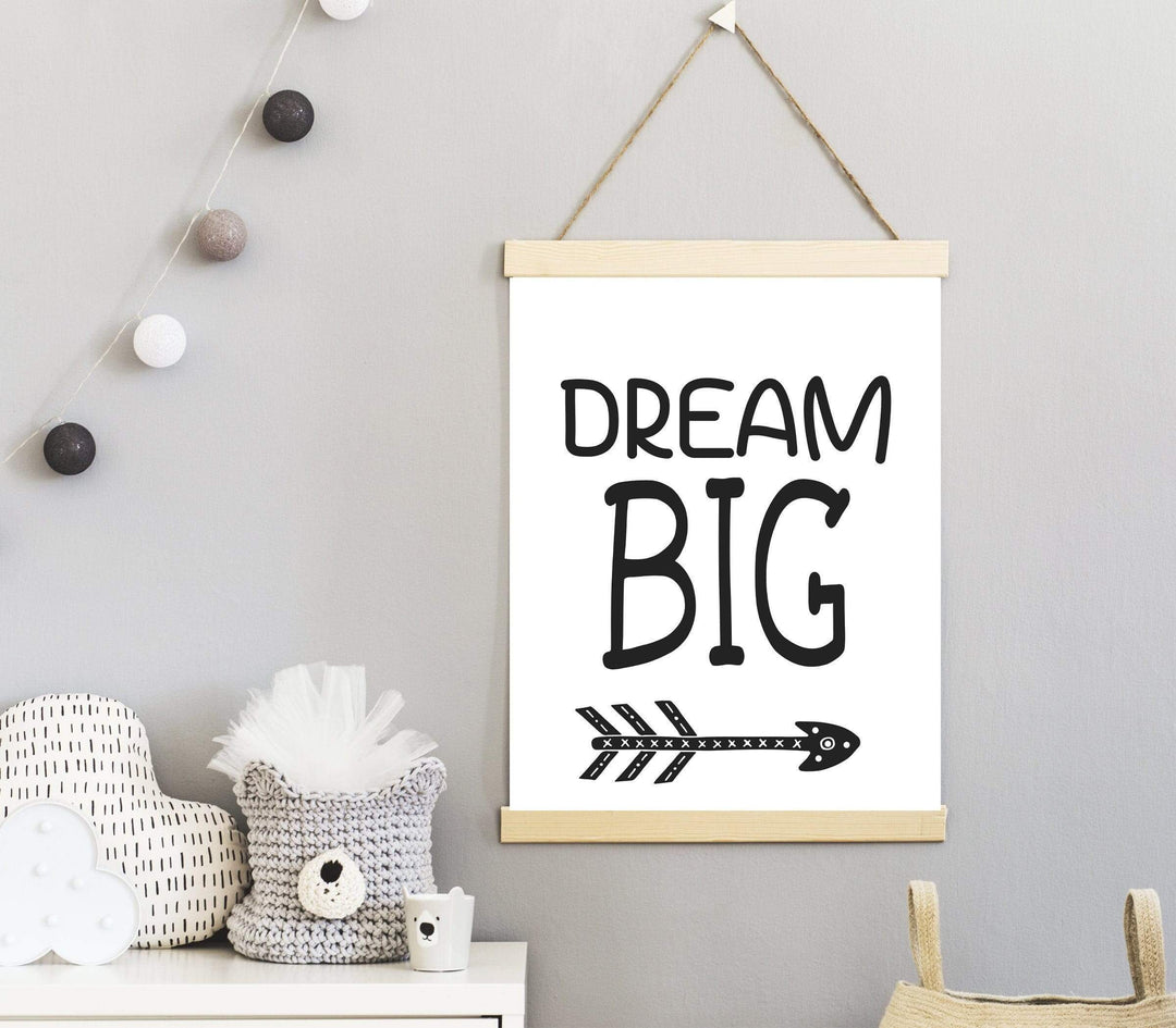 Dream big little one print - Dream big print - Black and white wall art - Kids decor - Nursery printables - Nursery room wall art -H2269 nursery art print baby nursery bedroom decor