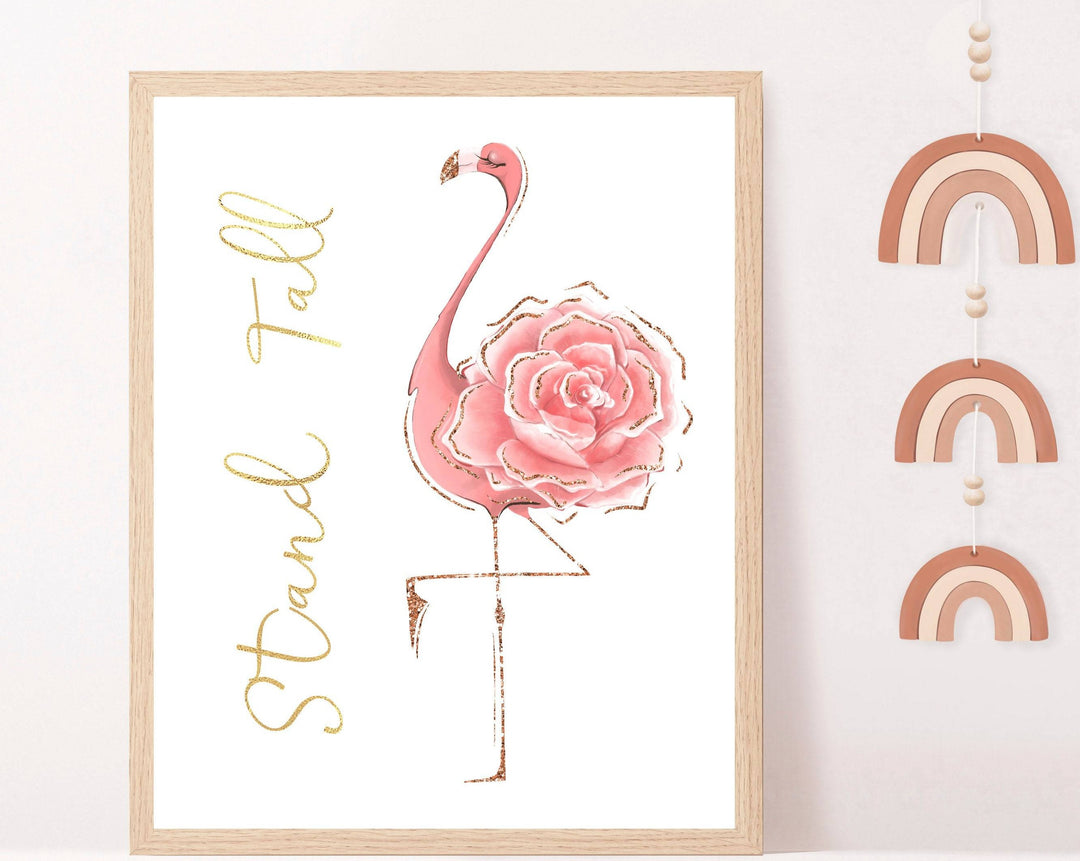 Flamingo print - Pink Flamingo art print - Flamingo nursery print - Flamingo nursery print - Flamingo wall art - Girls room decor - H2376 nursery art print baby nursery bedroom decor