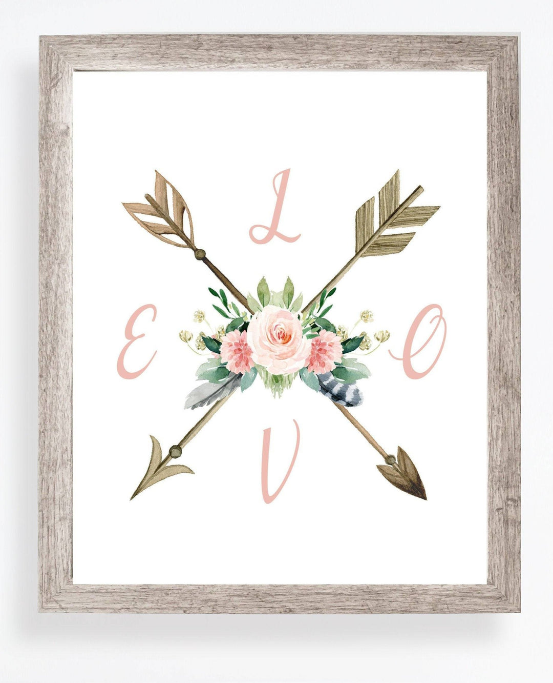nursery art print baby nursery bedroom decor Floral Boho nursery decor - Boho nursery print - Baby girl wall art - Love art print - Baby shower gift - blush pink - Love wall art - H1699