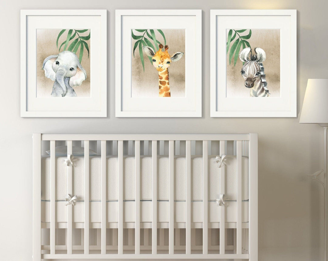 nursery art print baby nursery bedroom decor Gender neutral safari prints - safari baby animal prints - Safari animal prints - Safari nursery decor - Baby nursery prints - DIGITAL