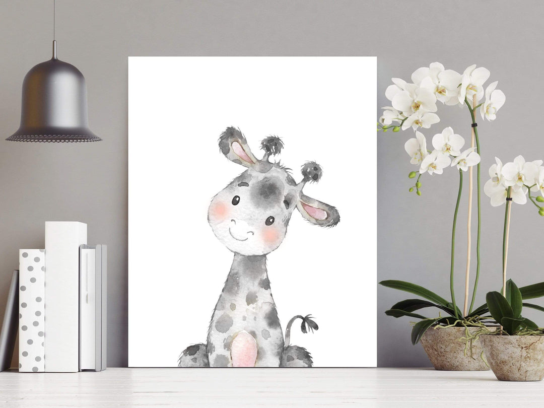 nursery art print baby nursery bedroom decor Giraffe print - Giraffe printable art - Animal art print - Girls nursery prints - Safari animal prints - Kids wall art prints - H2093