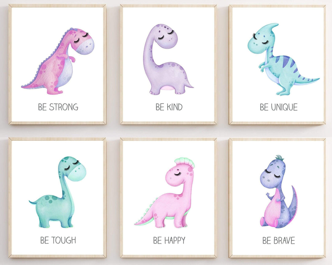 Girls room wall art - Baby girl Dinosaur - Dinosaur decor - Pink Dinosaur wall art - Dinosaur wall art - Dinosaur art - Pink wall art -H2515 nursery art print baby nursery bedroom decor