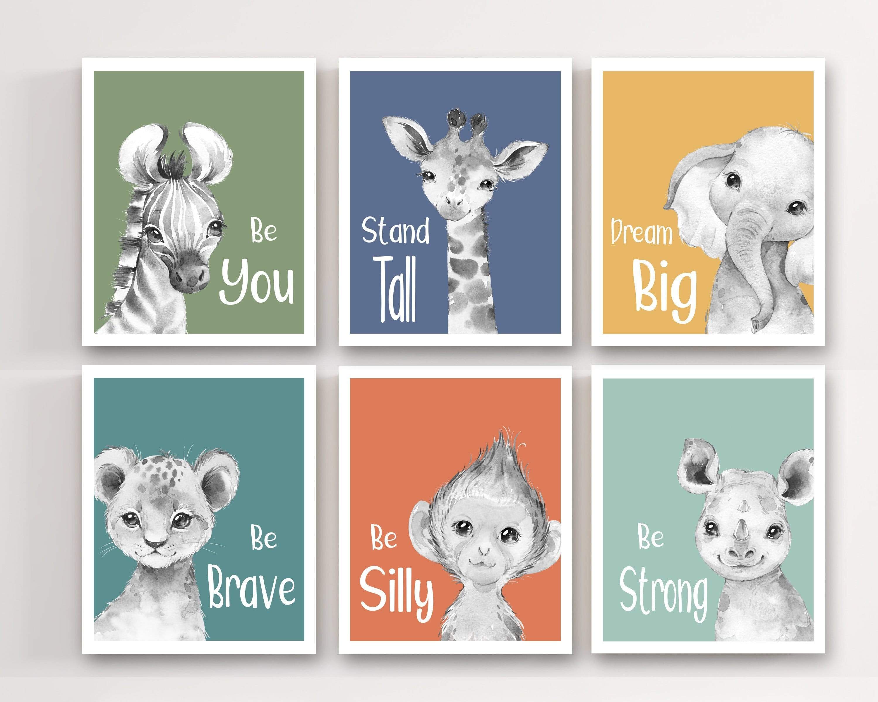 Nursery animal prints - Baby Animal prints - Nursery printables - Nursery Quotes - Safari animals - Nursery wall art - Watercolor animals nursery art print baby nursery bedroom decor
