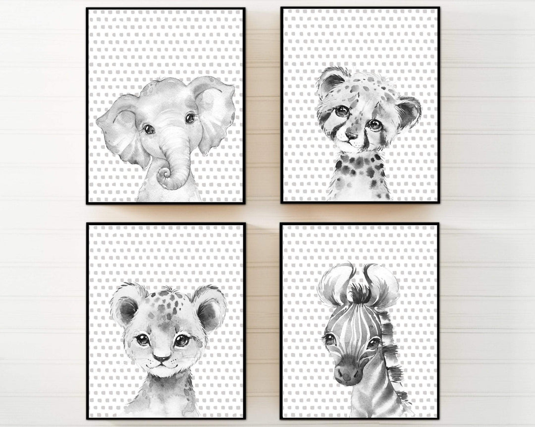 nursery art print baby nursery bedroom decor Nursery animal prints - Black and white wall art - Nursery animal wall art - Safari animals prints - Printable nursery wall art - Jungle art