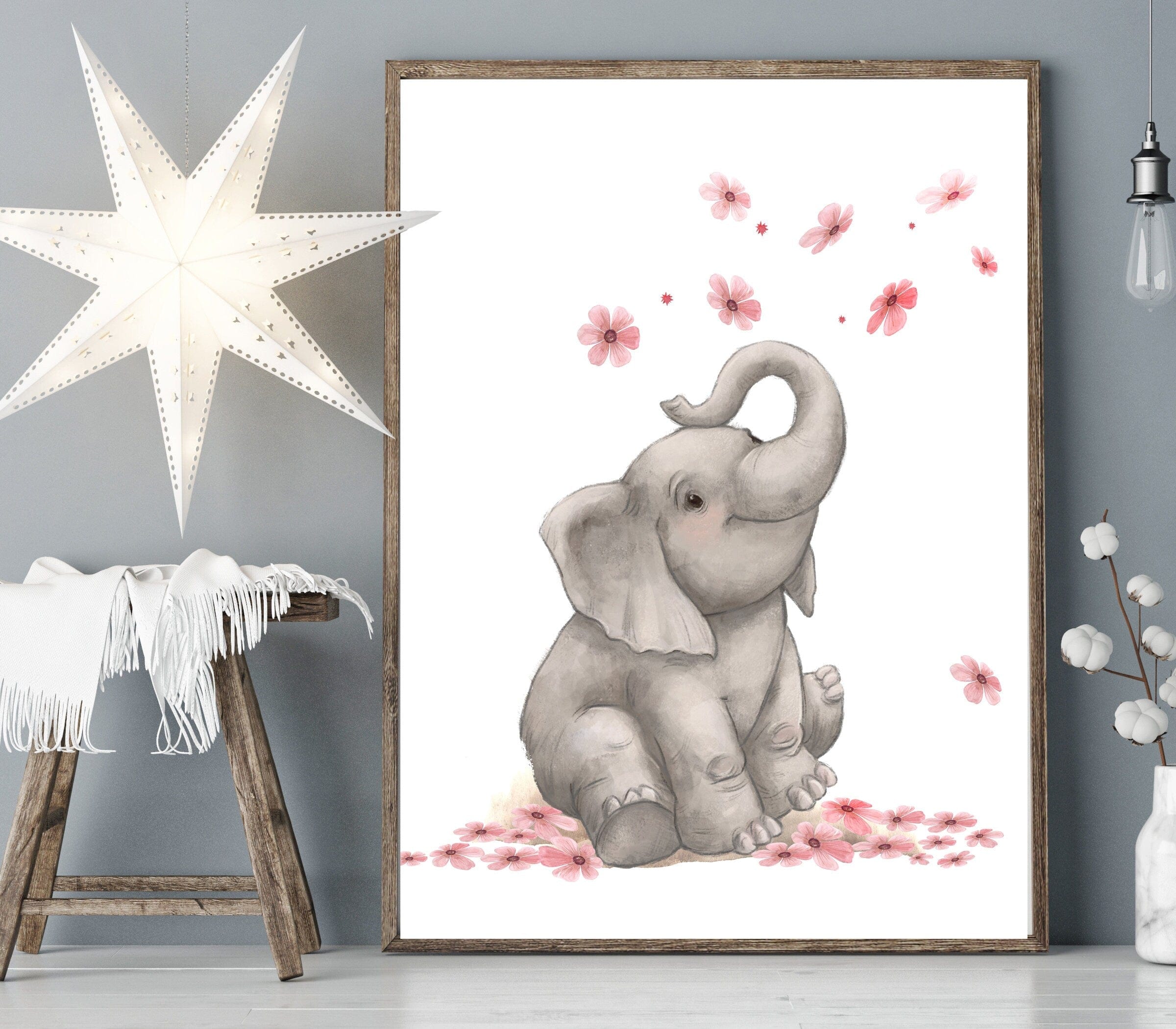 nursery art print baby nursery bedroom decor Nursery Elephant decor - Elephant nursery art - Elephant art print - Nursery elephant prints - Nursery animal wall art - Pink Elephant