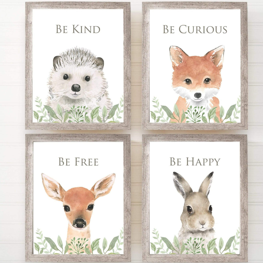 Nursery wall art - Forest animals prints - Woodland nursery decor - Watercolor nursery art - Gender neutral art - Woodland art print -H2373 nursery art print baby nursery bedroom decor