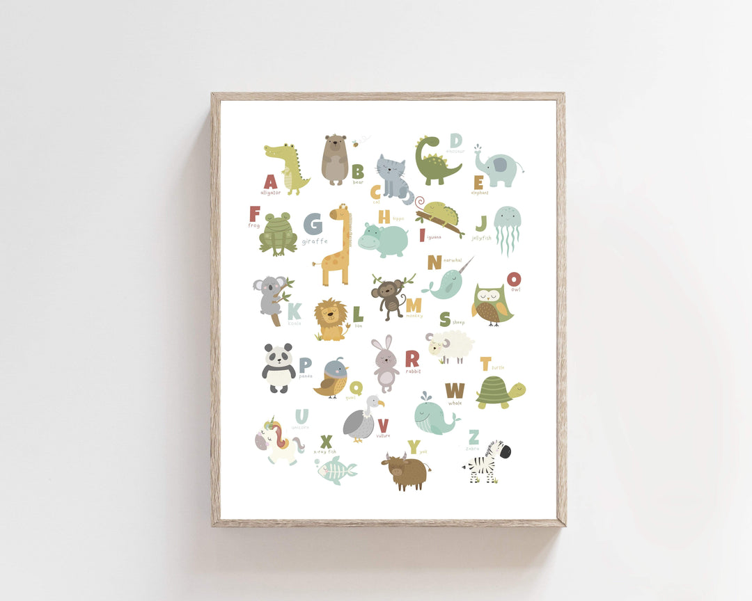 8x10 Alphabet wall art | ABC print | Alphabet poster | Playroom wall art | Large Alphabet print | Educational wall art | Alphabet printable nursery art print baby nursery bedroom decor