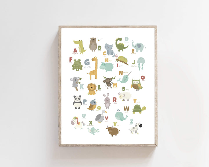 8x10 Alphabet wall art | ABC print | Alphabet poster | Playroom wall art | Large Alphabet print | Educational wall art | Alphabet printable nursery art print baby nursery bedroom decor