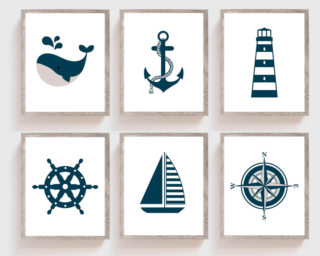 8x10 Baby boy nursery decor - Nautical wall art - Navy blue wall art - Nautical nursery art prints - Nautical boys room decor - Boys gift- H1939 nursery art print baby nursery bedroom decor