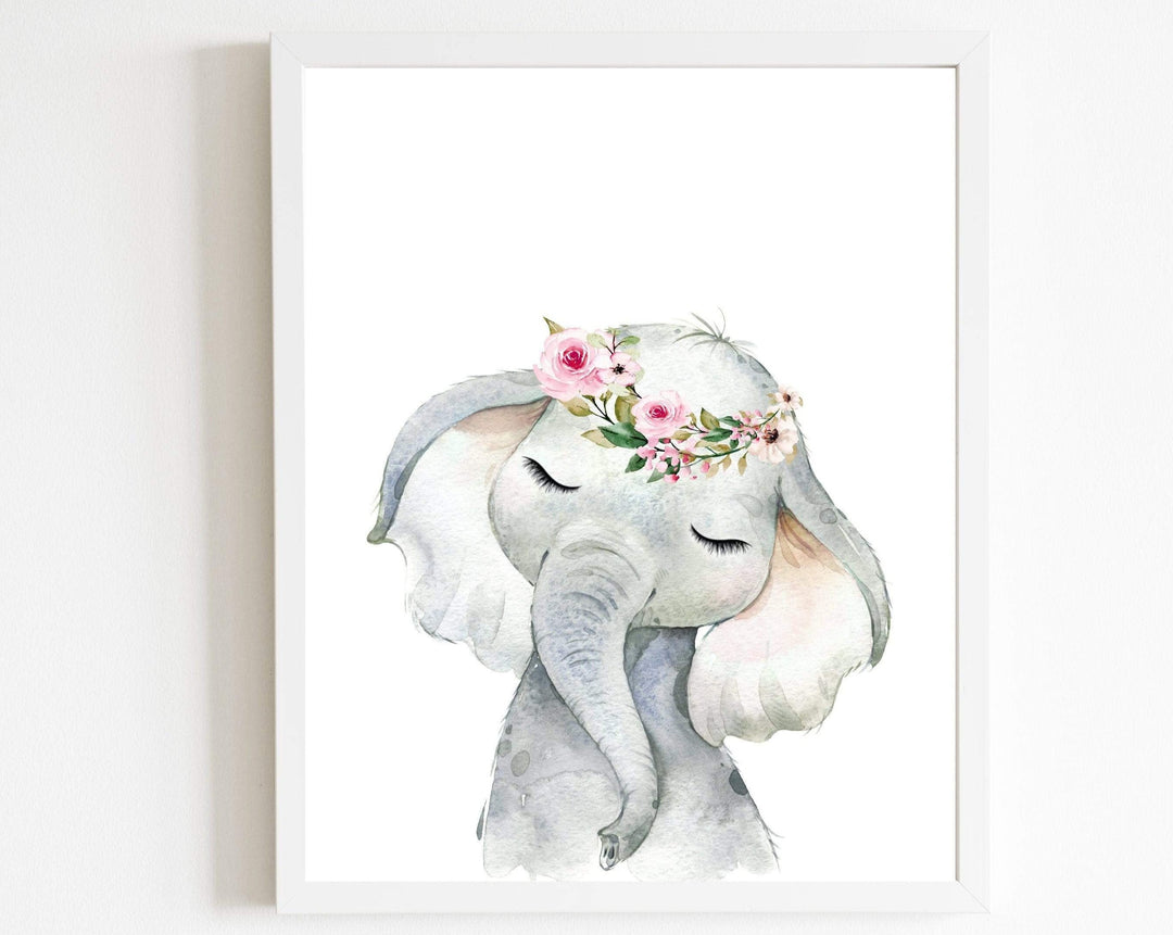 8x10 Baby Elephant print - Elephant nursery decor - Nursery wall art - Baby girl nursery print - Printable Elephant art - Baby shower gift -H2384 nursery art print baby nursery bedroom decor