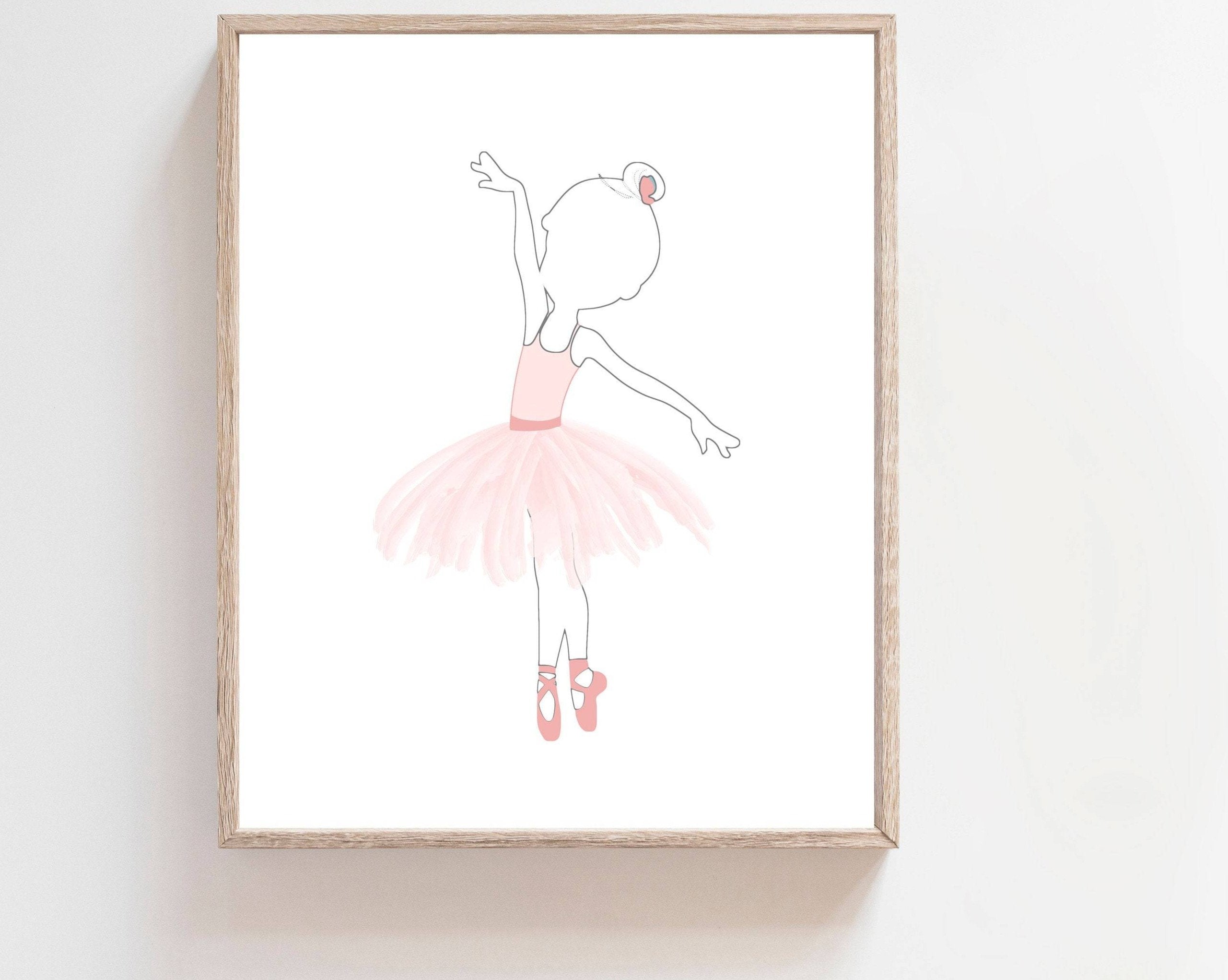 8x10 Ballerina wall art - girl bedroom prints - Baby girl nursery - Ballerina art - Ballerina print - Little Ballerina - ballet art print - H1658 nursery art print baby nursery bedroom decor