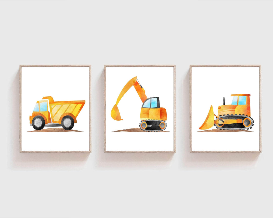 8x10 Construction Nursery Art, Work trucks art prints, Boys truck poster, Construction art prints, Boys bedroom decor, Truck wall art -  H1419 nursery art print baby nursery bedroom decor