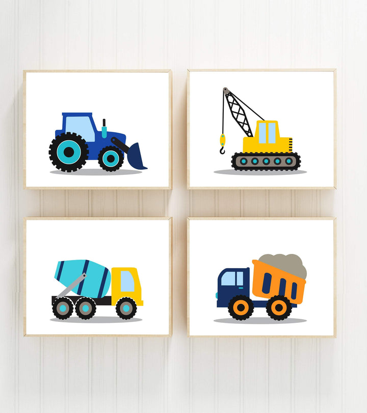 8x10 Construction nursery decor - Boy wall art - Truck nursery prints - Construction trucks - Boy toddler gift - Truck print - Toddler bedroom nursery art print baby nursery bedroom decor