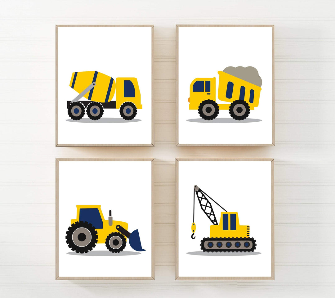 8x10 Construction nursery prints - Boys room decor - Truck wall art - Baby boy nursery prints - Construction truck wall decor - Boy wall art nursery art print baby nursery bedroom decor
