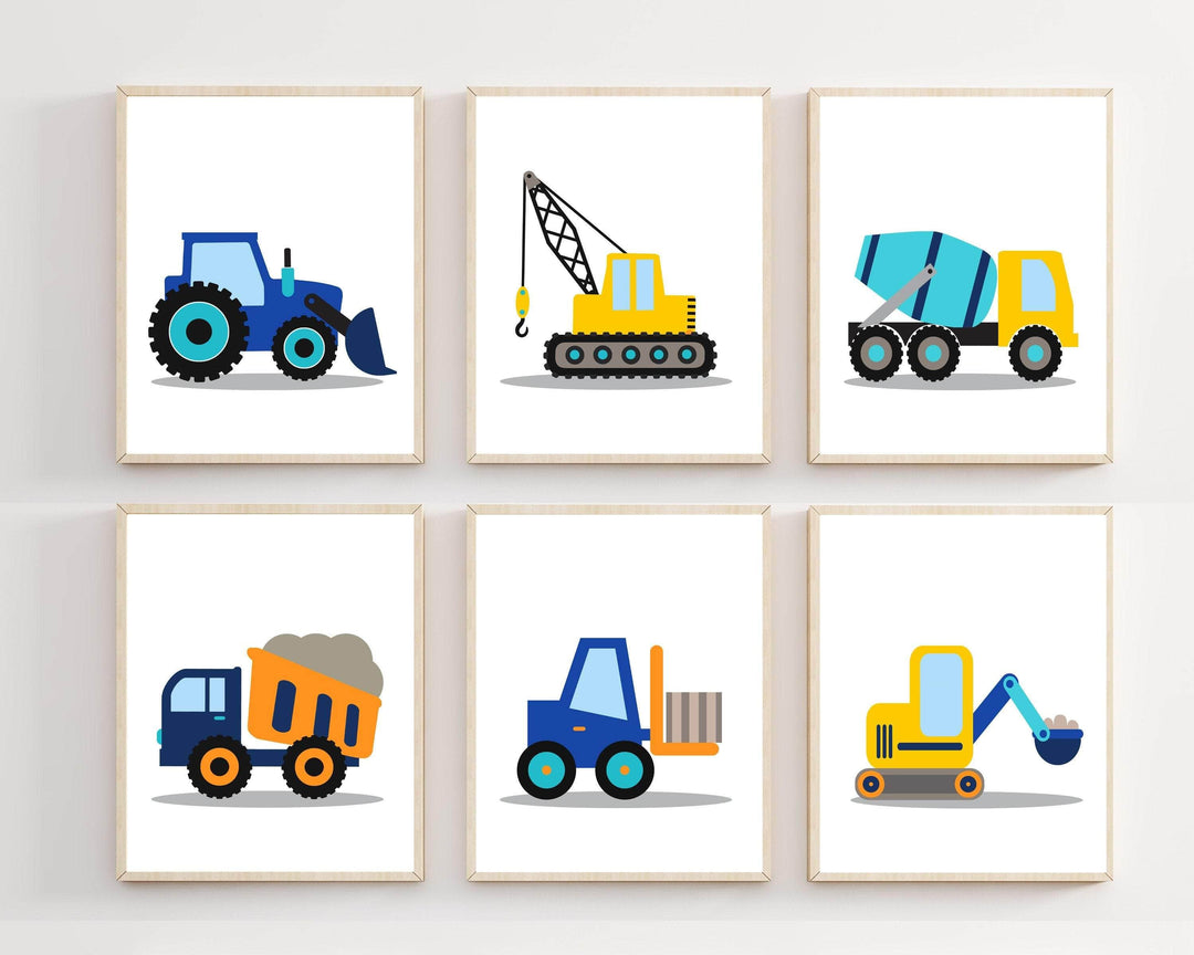 8x10 Construction vehicle prints - Truck prints - Vehicle prints - Boys bedroom decor - Construction nursery decor - Truck wall art - Boys room nursery art print baby nursery bedroom decor