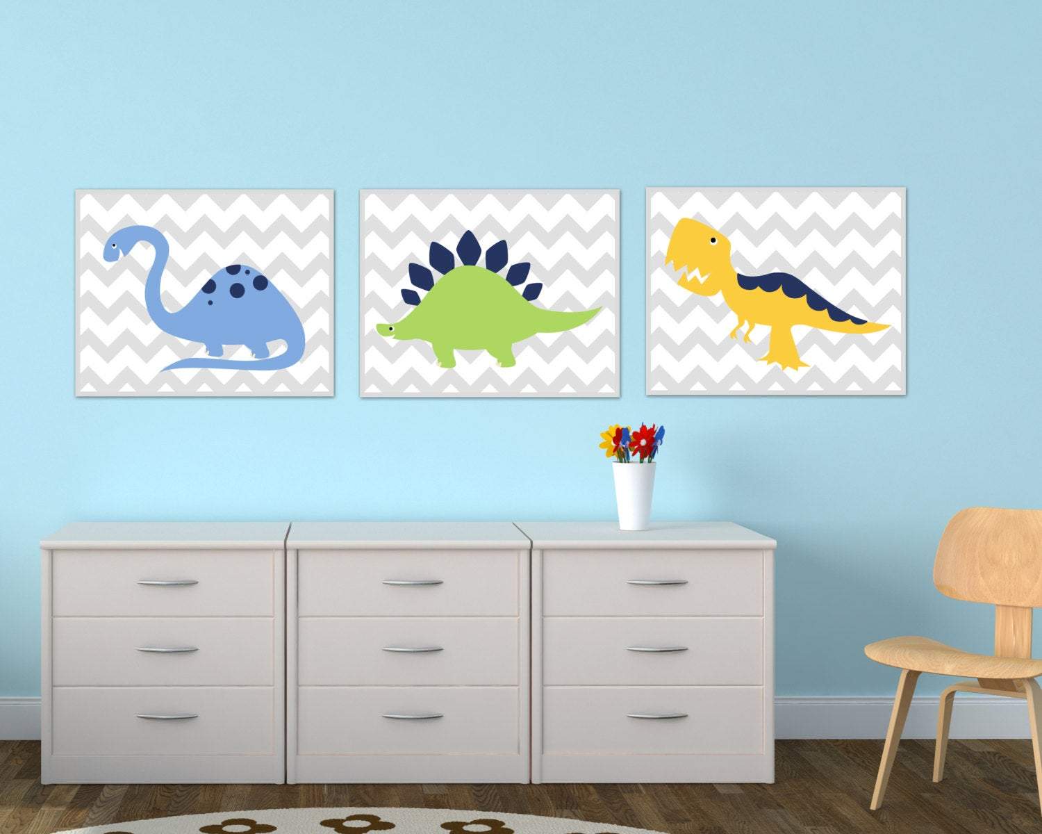 8x10 Dinosaur Nursery Art Print. Baby Boy Dinosaur Nursery Art. Suits Green, Orange and Blue Nursery. Baby Boy Room Decor H230 nursery art print baby nursery bedroom decor