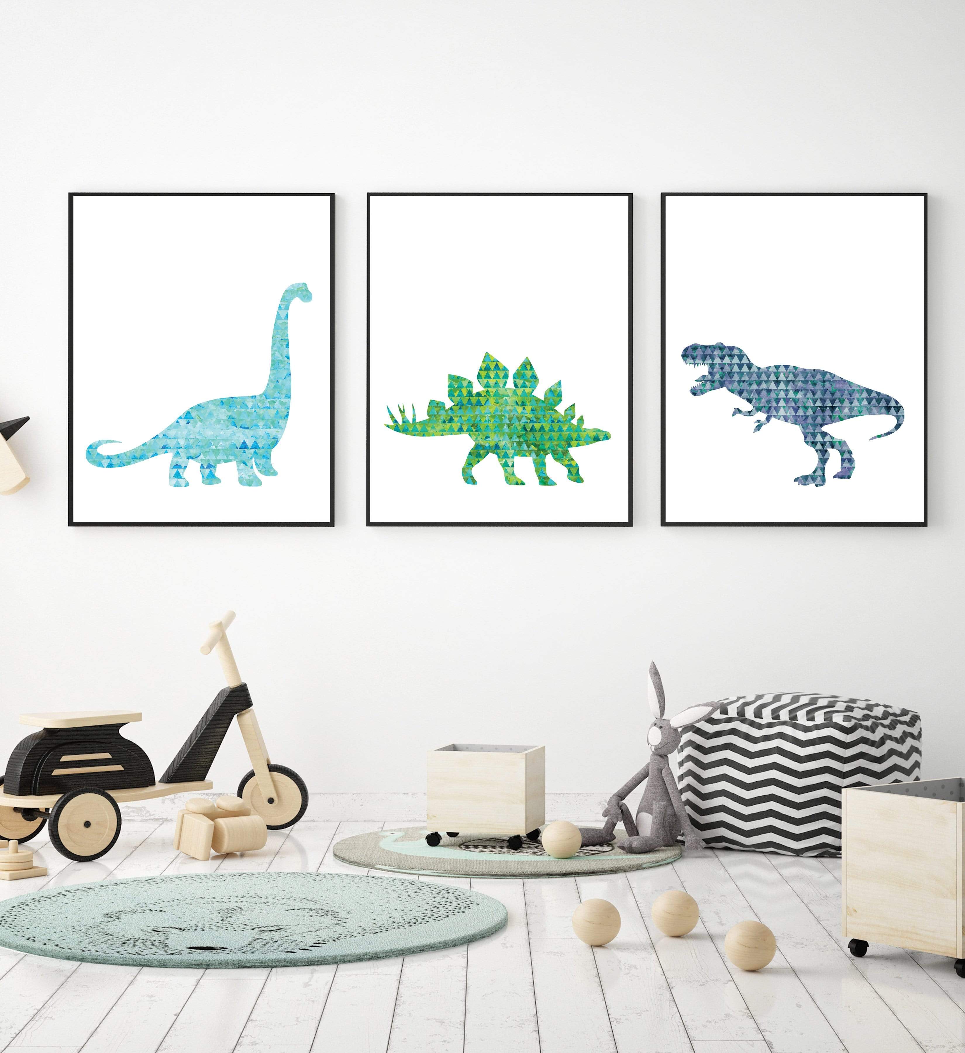 8x10 Dinosaur nursery prints - Dinosaur boy room - Printable dinosaur wall art - Dinosaur print set - Dinosaur art printable - Dinosaur decor nursery art print baby nursery bedroom decor