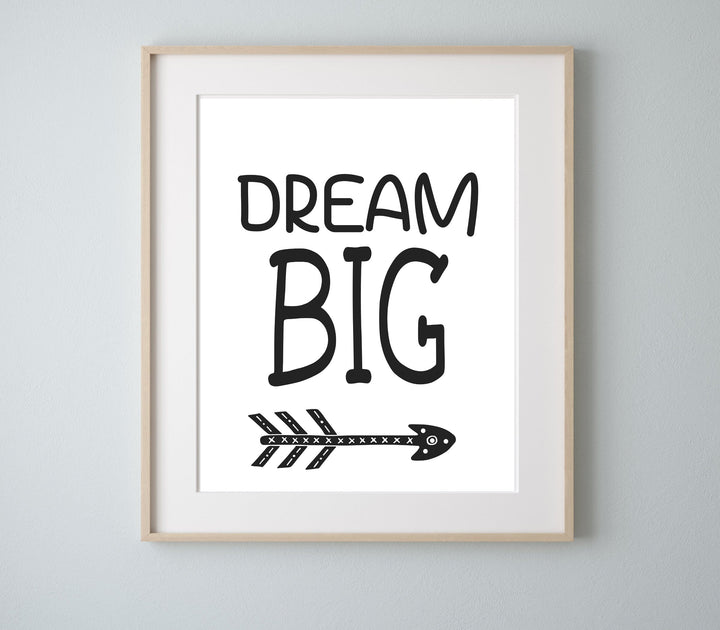 nursery art print baby nursery bedroom decor Dream big little one print - Dream big print - Black and white wall art - Kids decor - Nursery printables - Nursery room wall art -H2269