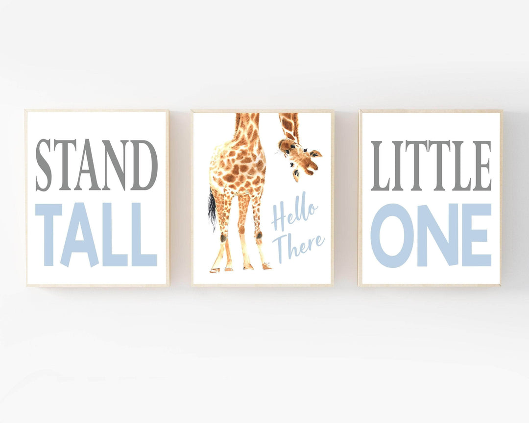 8x10 Giraffe nursery print - Giraffe boy nursery - Giraffe print - Baby giraffe nursery - Baby boy gift - Stand tall giraffe - Blue nursery print nursery art print baby nursery bedroom decor