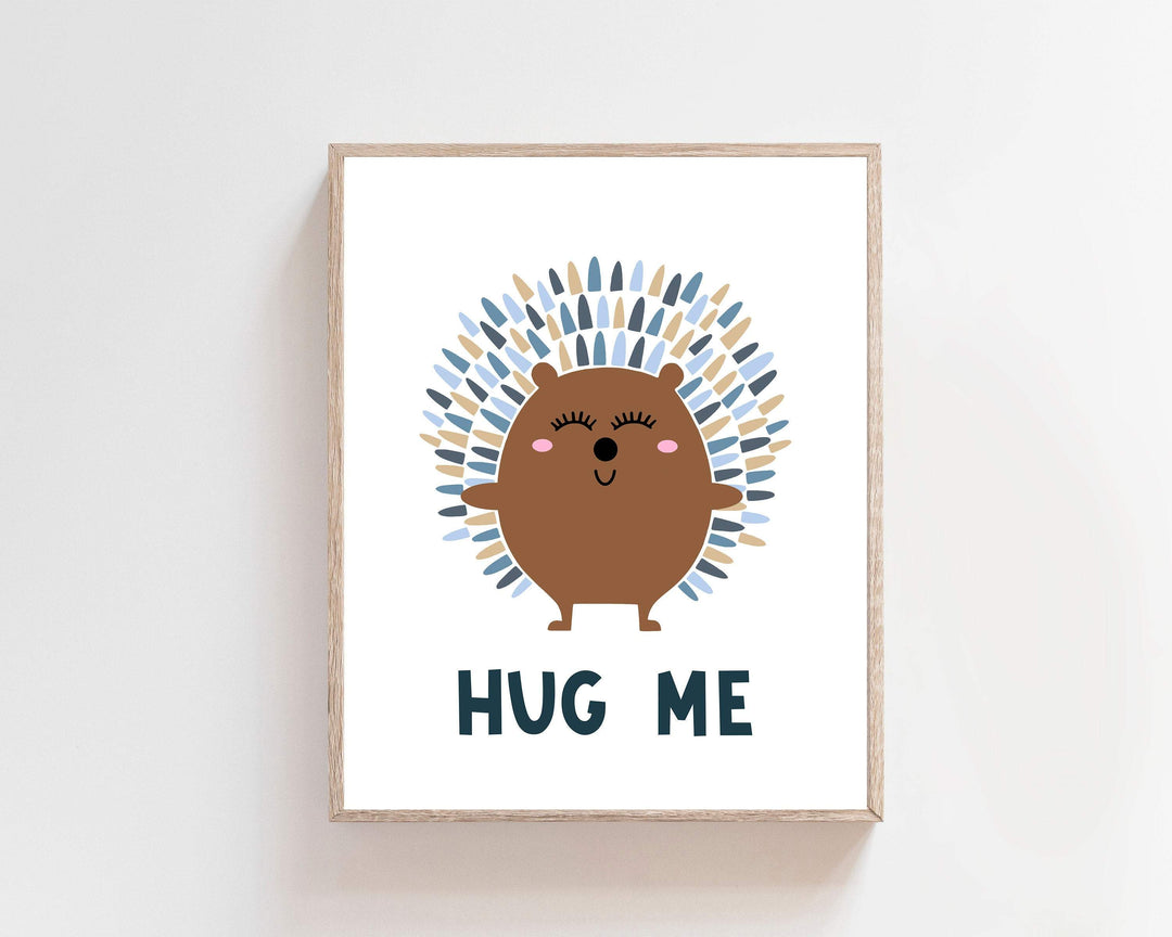 8x10 Hedgehog art print - Hedgehog wall art - Boys bedroom art - Printable Hedgehog - Rainbow hedgehog - Hedgehog gift - Hug me art print - H2245 nursery art print baby nursery bedroom decor