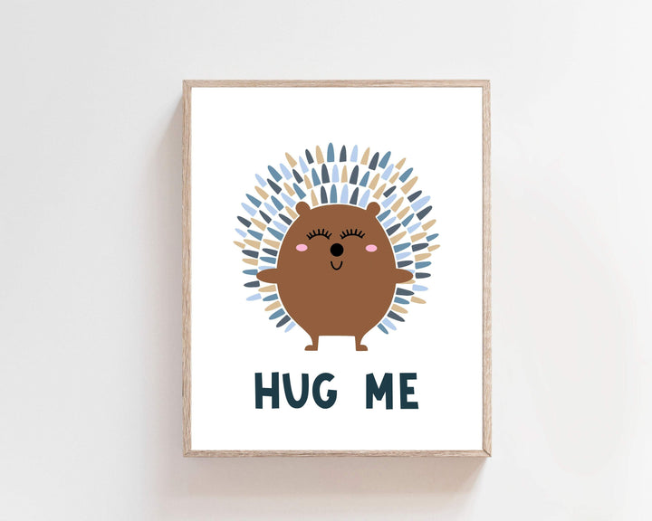 8x10 Hedgehog art print - Hedgehog wall art - Boys bedroom art - Printable Hedgehog - Rainbow hedgehog - Hedgehog gift - Hug me art print - H2245 nursery art print baby nursery bedroom decor