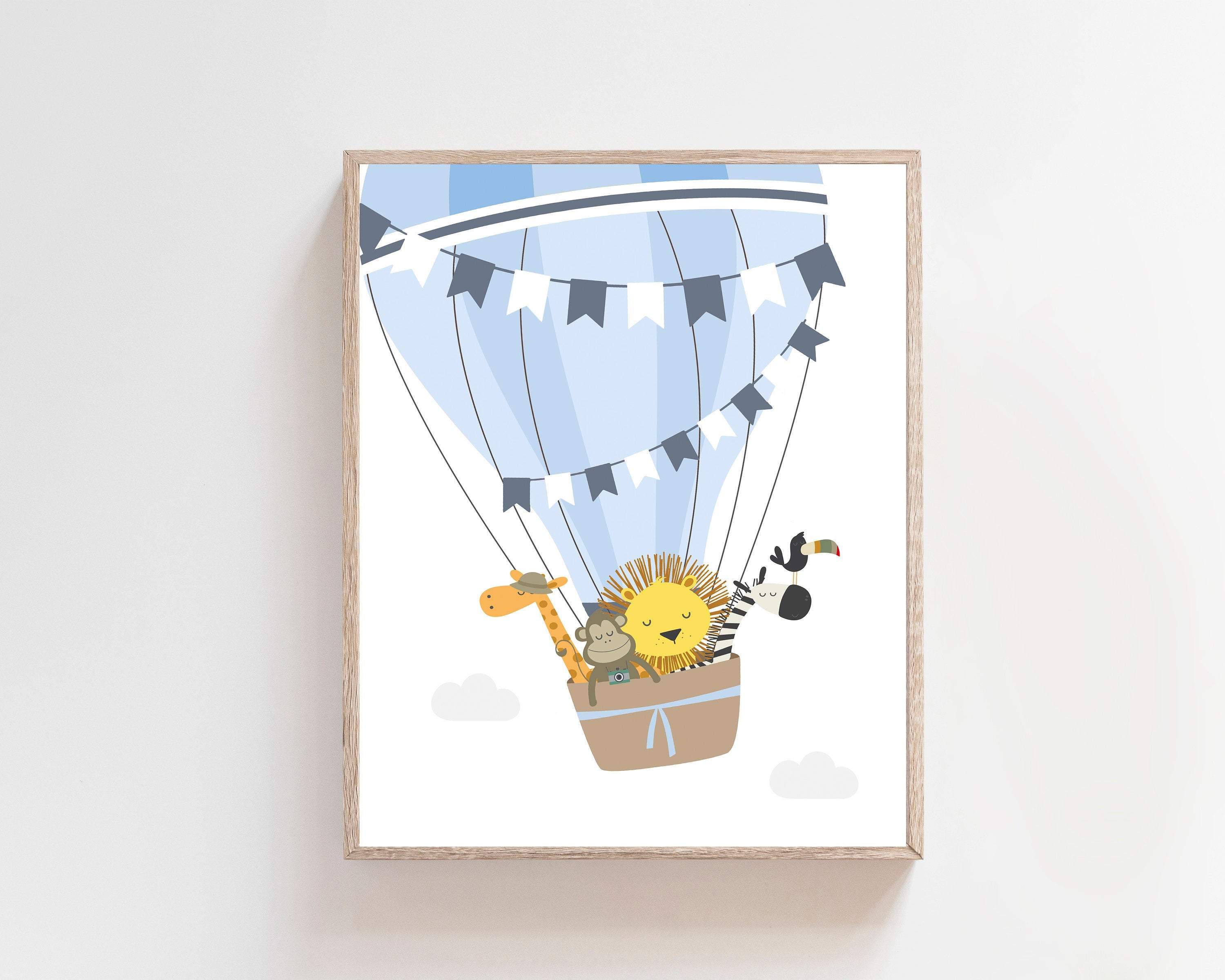 8x10 Hot air balloon art print - Air balloon wall art - Boys nursery wall art - Air balloon wall art - Hot air balloon printable -Explore nursery nursery art print baby nursery bedroom decor