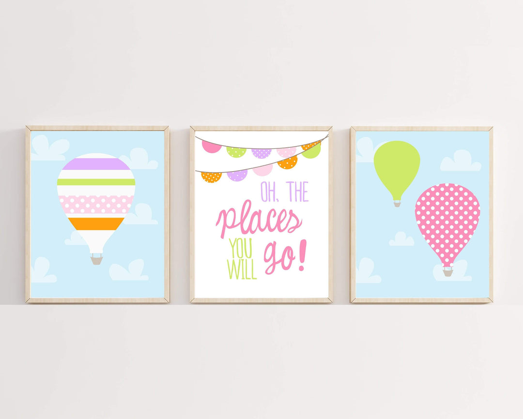 8x10 Hot air balloon nursery wall art - Hot air balloon nursery art - Hot air balloon printable - Nursery decor girl - Pink nursery art - H158 nursery art print baby nursery bedroom decor