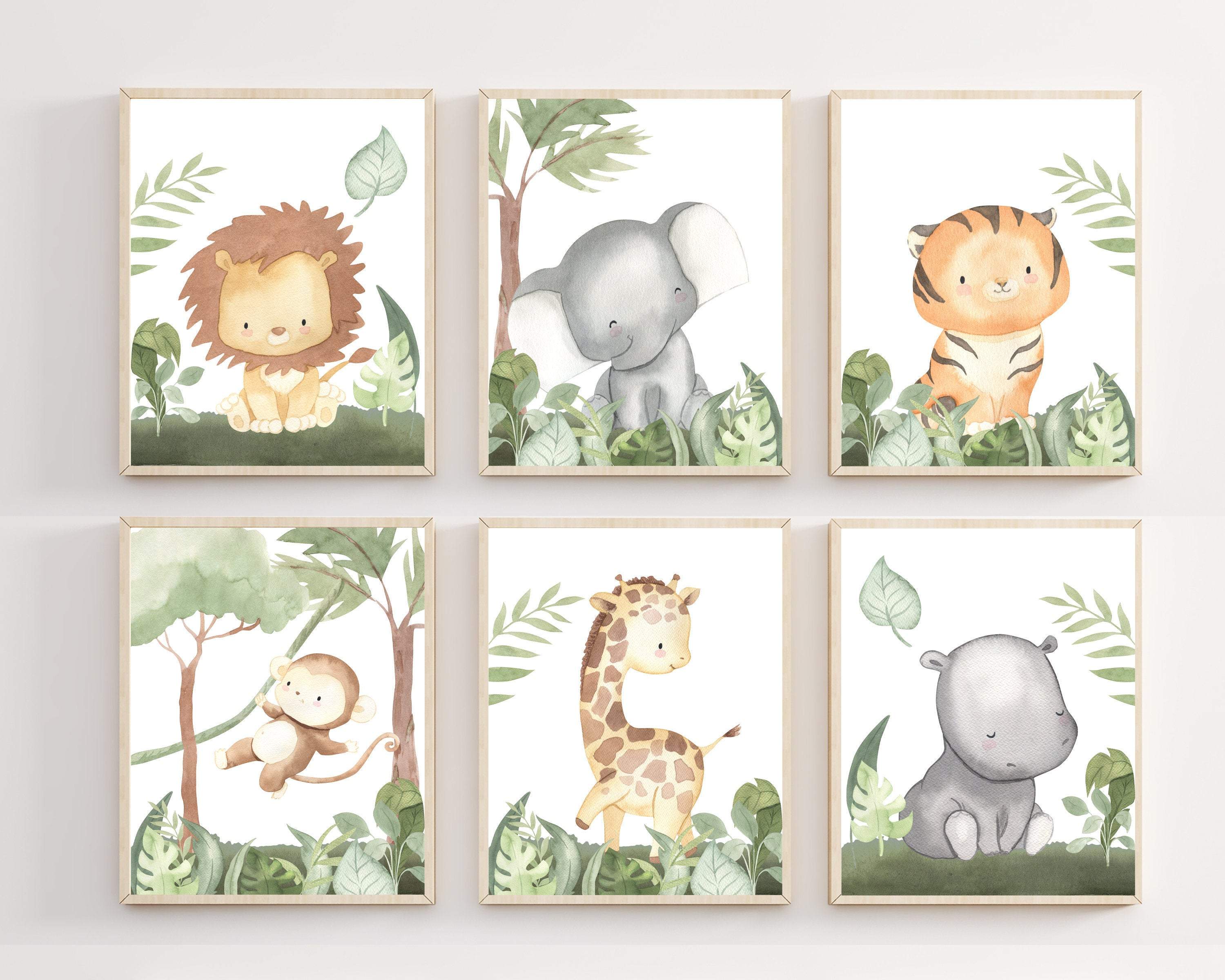 8x10 Jungle nursery decor - Baby animal prints - Watercolor jungle animals - Jungle safari animal - Boy nursery prints - Jungle art printable nursery art print baby nursery bedroom decor