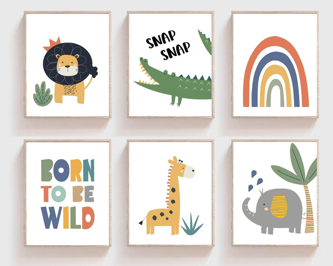 8x10 Jungle nursery prints - Boys room decor - Jungle wall art - Born to be wild print - Safari nursery decor - Jungle nursery decor boy - H2338 nursery art print baby nursery bedroom decor