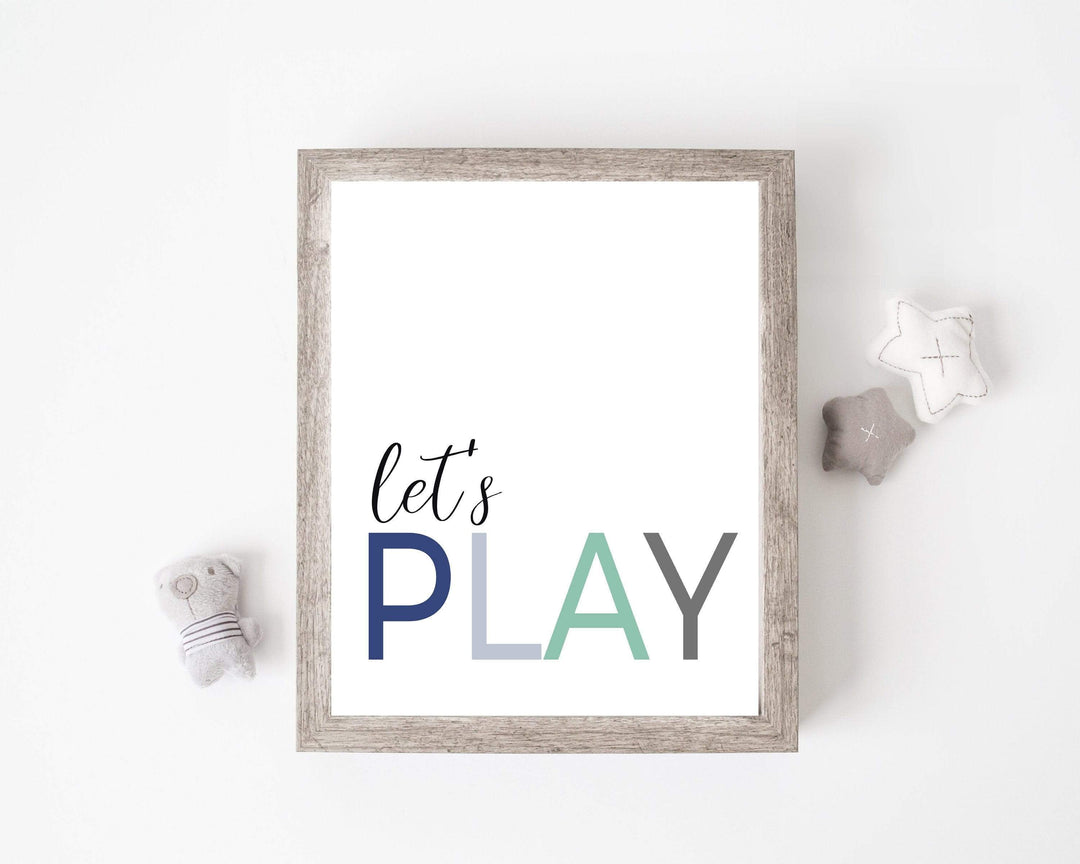 8x10 Lets play print - Playroom wall art - Playroom prints - Playroom wall decor - Playroom canvas art - Playroom printable - Boys playroom decor nursery art print baby nursery bedroom decor