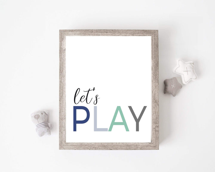 8x10 Lets play print - Playroom wall art - Playroom prints - Playroom wall decor - Playroom canvas art - Playroom printable - Boys playroom decor nursery art print baby nursery bedroom decor
