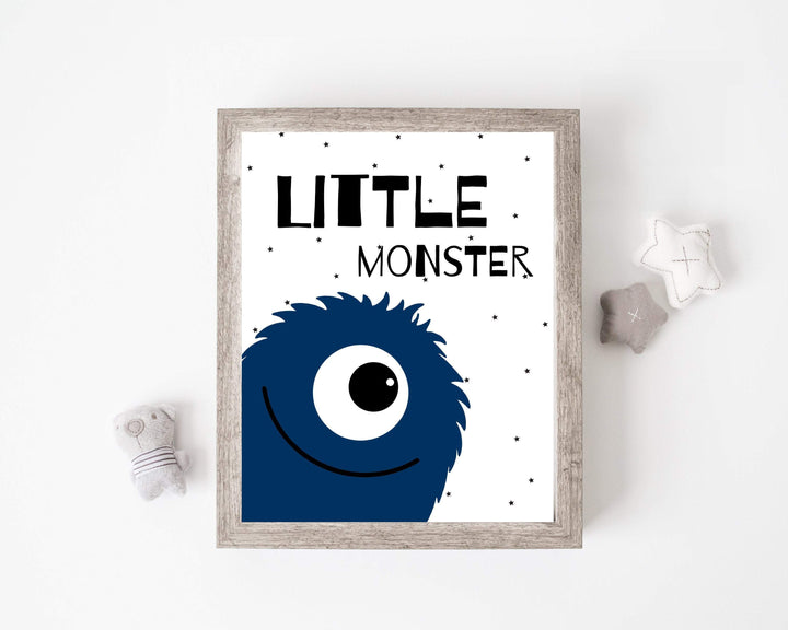 8x10 Monster art print - Monster print - Kids monster art - space art print - Boys art print - monster canvas - little monsters - H1769 nursery art print baby nursery bedroom decor