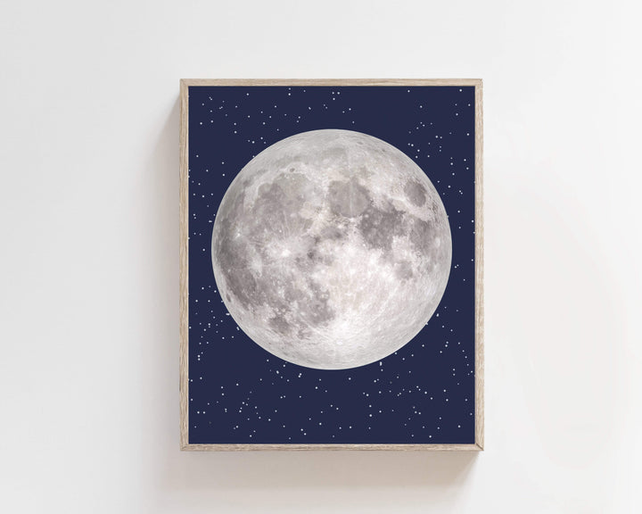 8x10 Moon print wall art - Moon poster - Full moon art print - Luna poster - Moon printable - Printable moon - Watercolor moon art nursery art print baby nursery bedroom decor