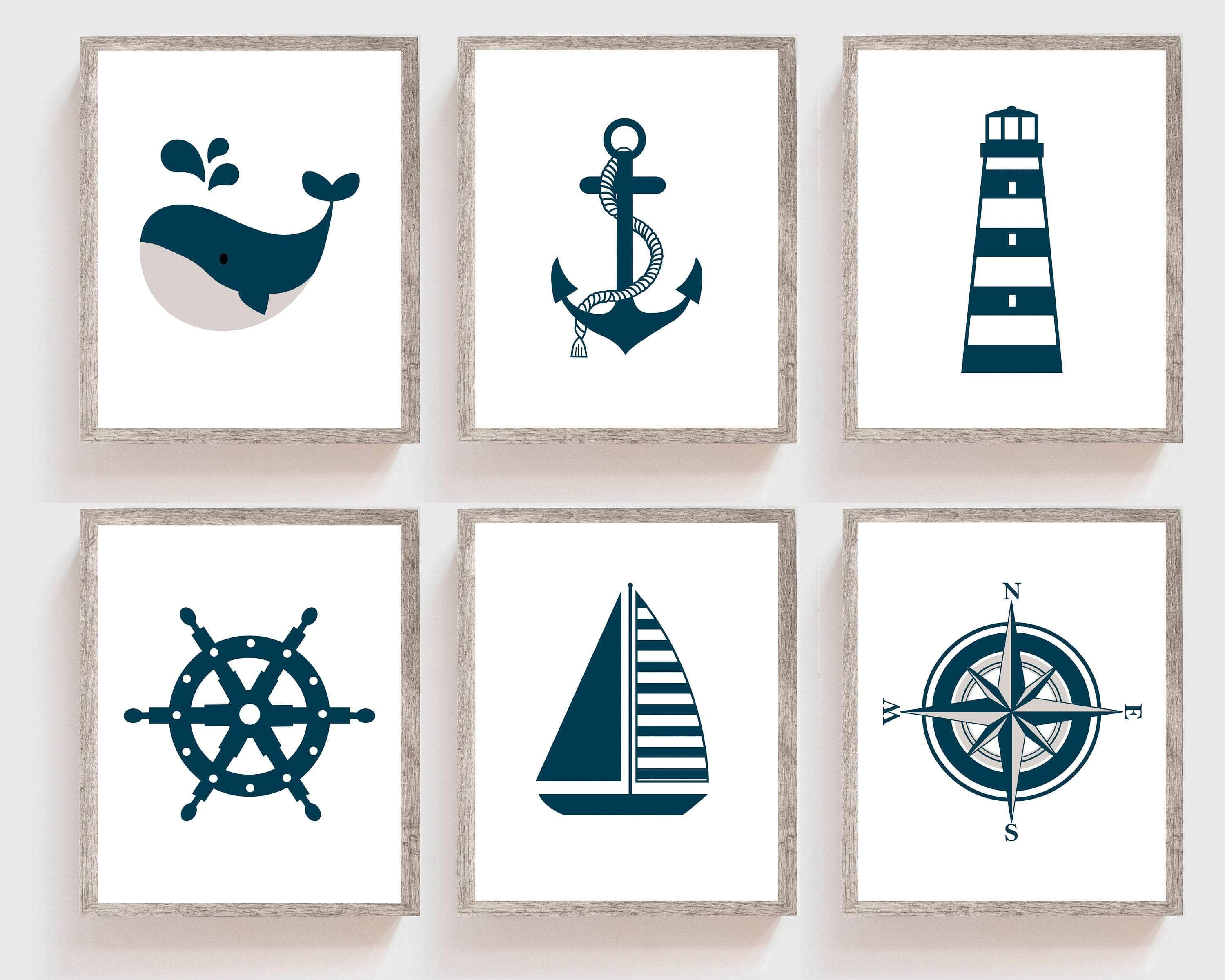 8x10 Nautical nursery prints - Nautical nursery boy - Nautical printable wall art - Baby boy nautical - Nautical boy nursery - Navy blue nursery nursery art print baby nursery bedroom decor