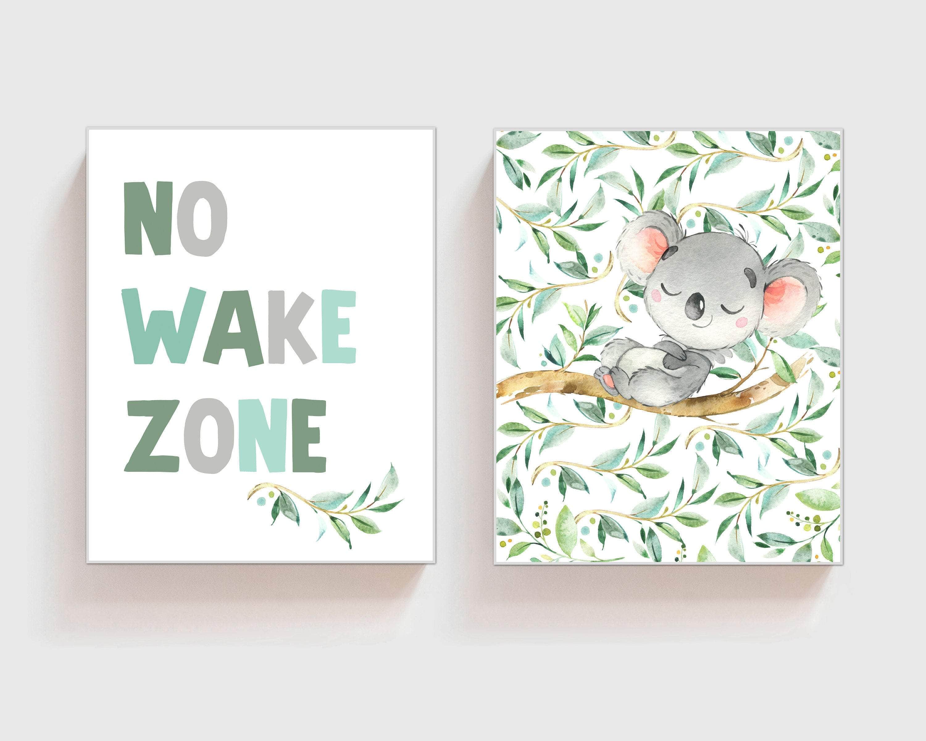 8x10 No Wake Zone Koala wall art print nursery art print baby nursery bedroom decor