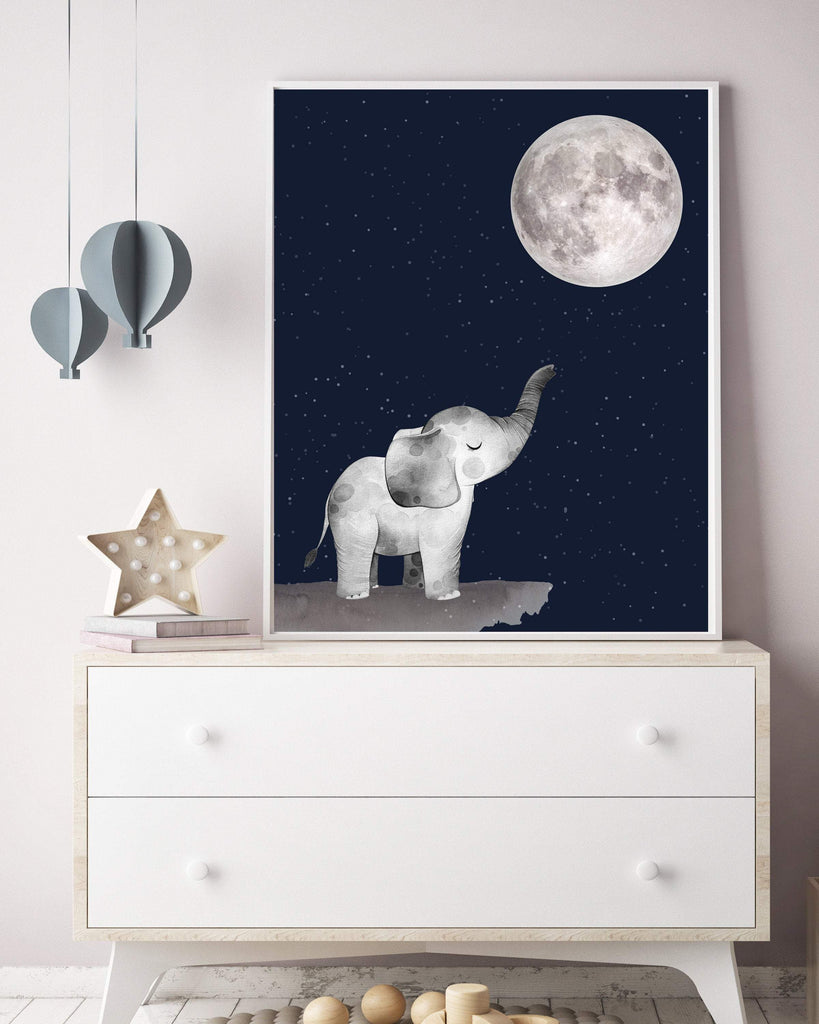 Elephant Wall Art For Baby Boy Room Baby Elephant Nursery Decor
