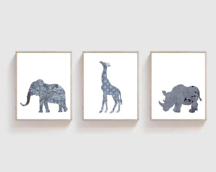 8x10 Printable safari animals - Baby boy nursery art - Watercolor safari prints - Navy nursery art - Boy safari nursery prints - Safari decor nursery art print baby nursery bedroom decor
