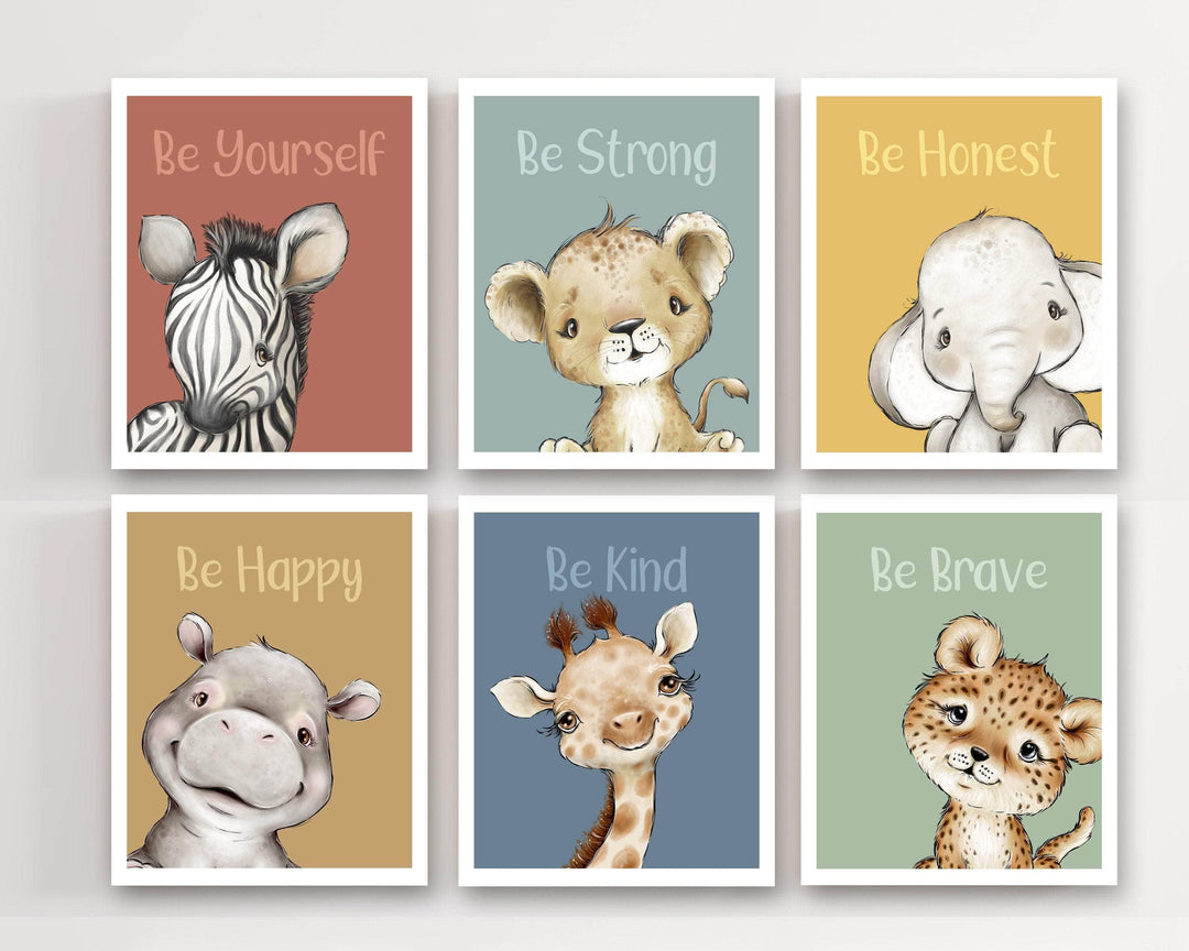 8x10 Printable safari animals - Boys room decor - Baby animal prints for nursery - Animal print set - Boy animal picture - Boy nursery decor nursery art print baby nursery bedroom decor