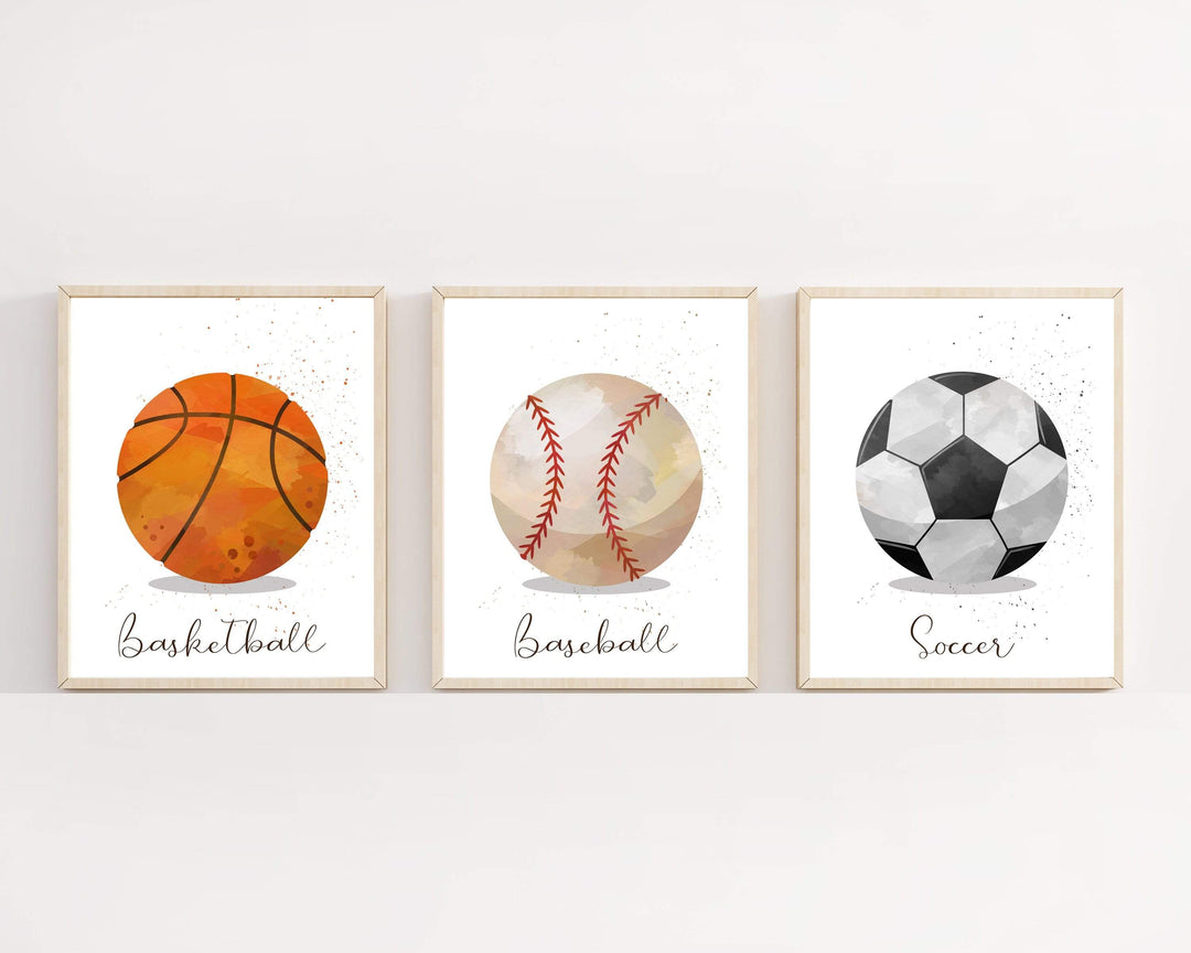 8x10 Sports Poster - Sport prints - Printable sports art - Boys room decor - Boys sport decor - Teen boys wall art - Sport ball wall art - H1795 nursery art print baby nursery bedroom decor