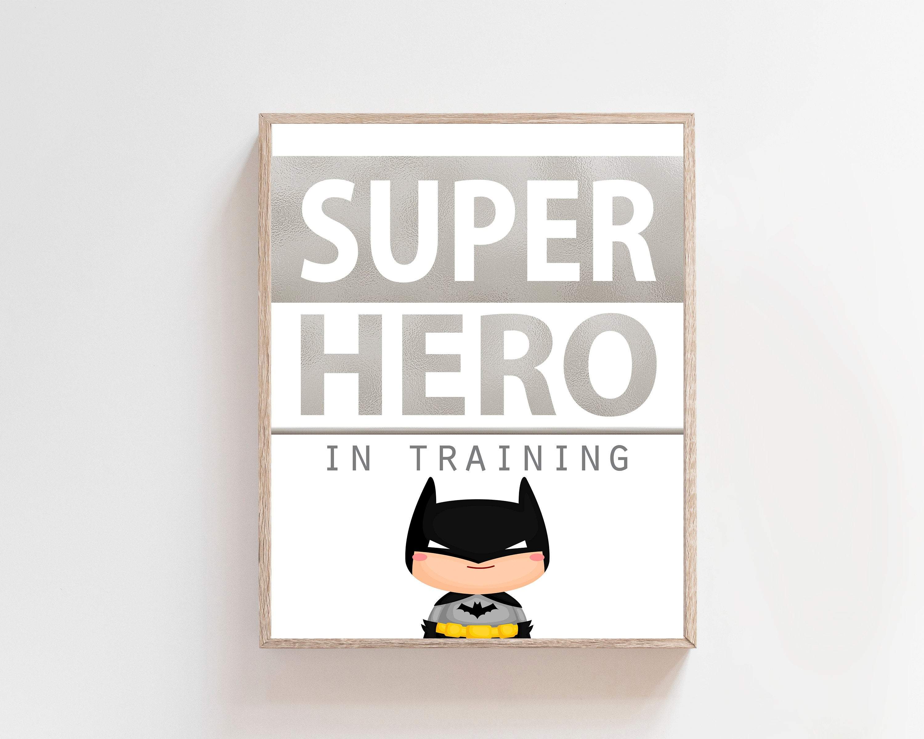 8x10 Super hero in training art print | Super hero wall decor nursery art print baby nursery bedroom decor