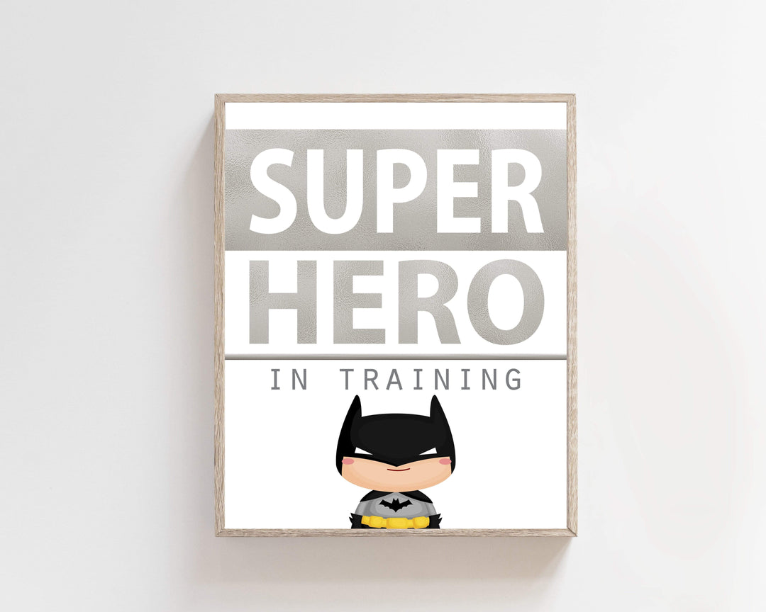 8x10 Super hero in training print - Super hero art print - Boys room wall art - Super hero wall decor - Superhero print - Boys room printable nursery art print baby nursery bedroom decor